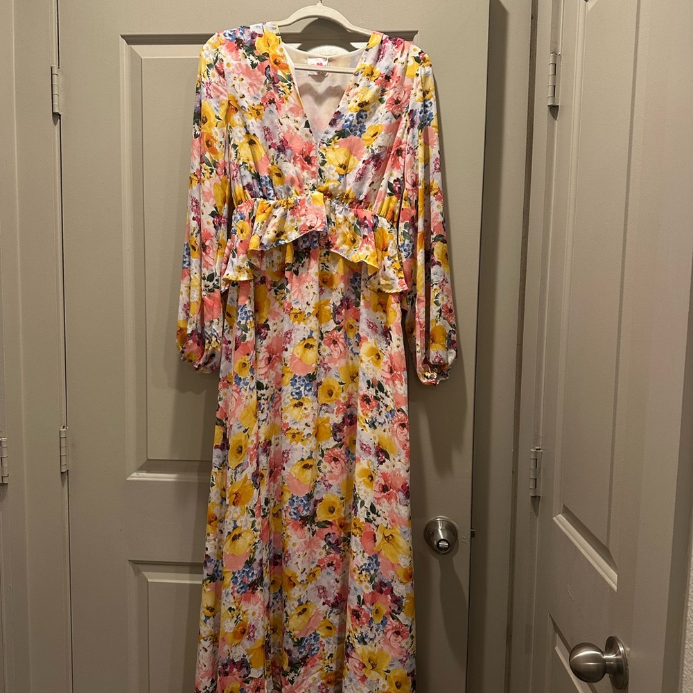 Buddy Love Pink and Cream Floral Dress
